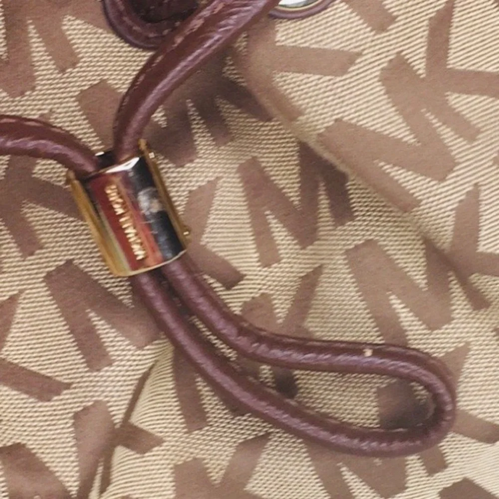 Michael Kors Brown and Tan Monogram Logo Jacquard Ludlow Hobo Bag - Picture 3 of 15
